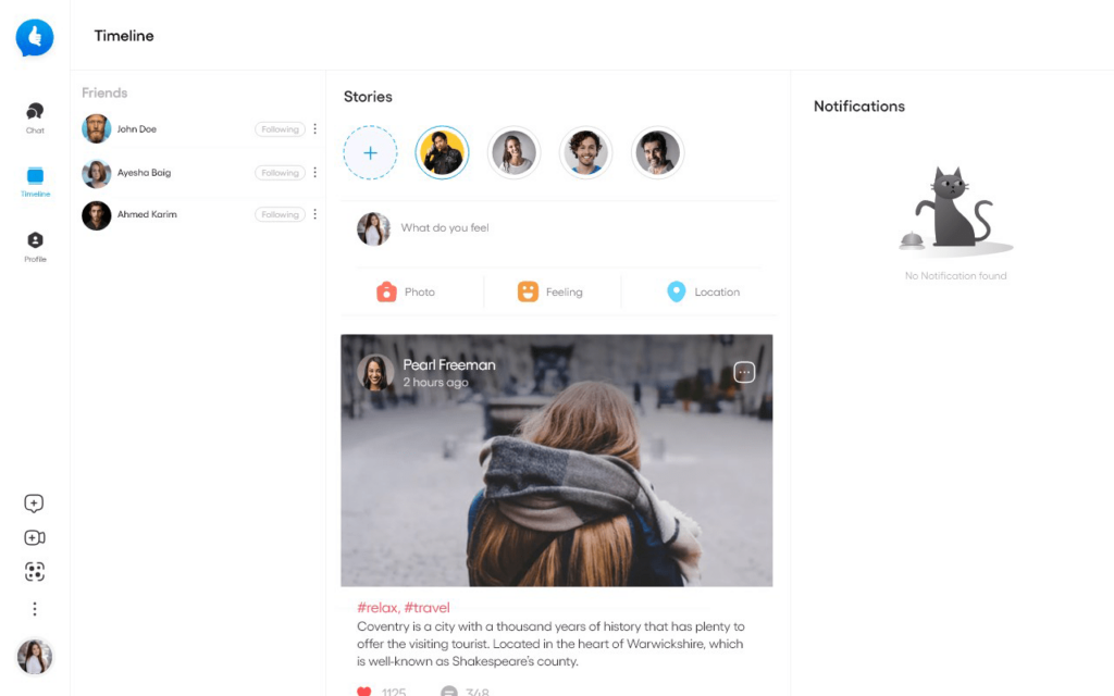 HelloTalk Personal timeline