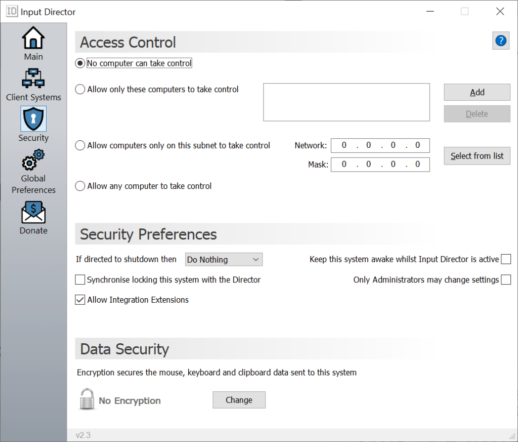 Input Director Access control