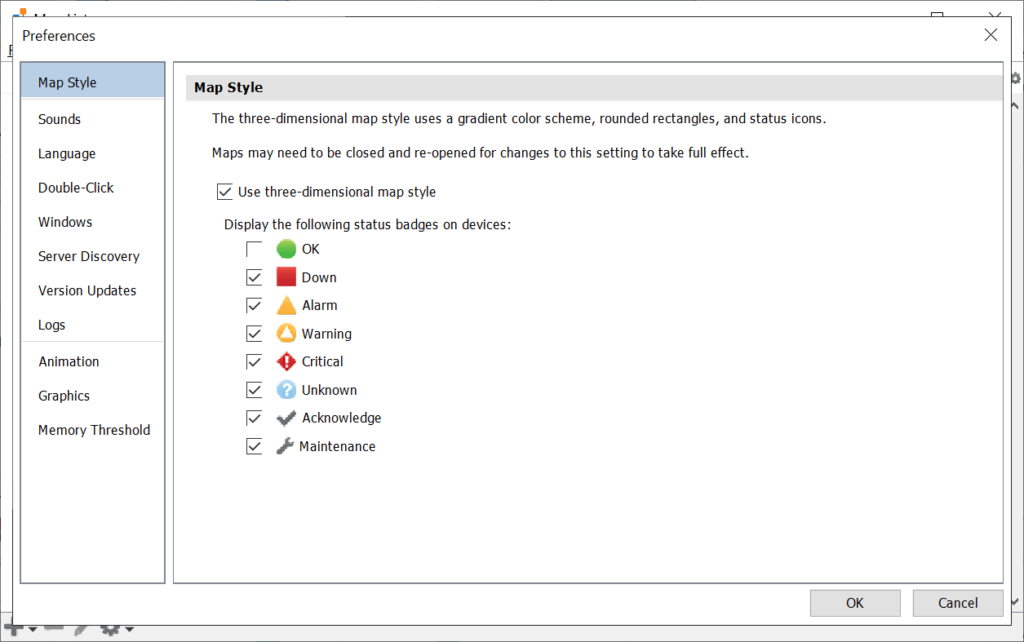 InterMapper RemoteAccess Map style options