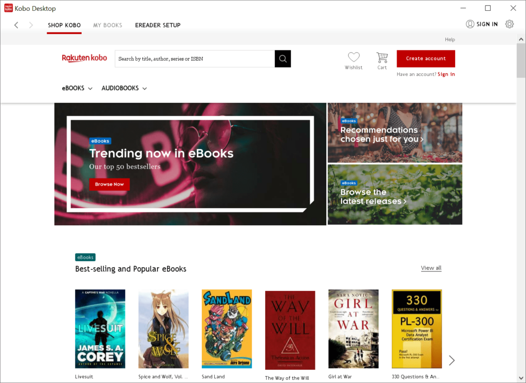 Kobo eBook store