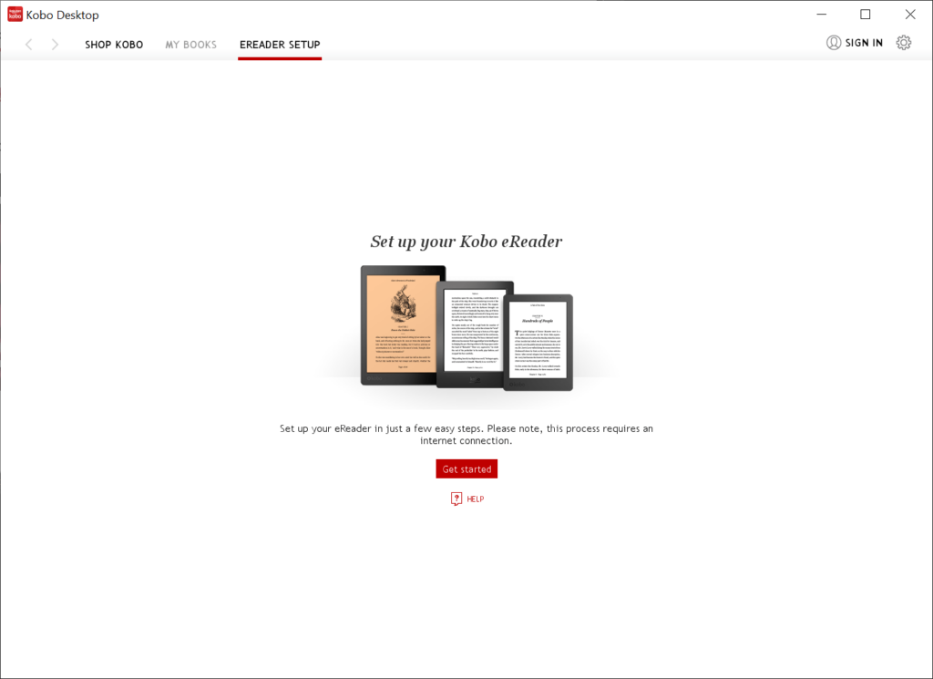 Kobo eReader setup