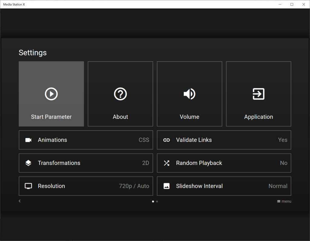 Media Station X Program settings