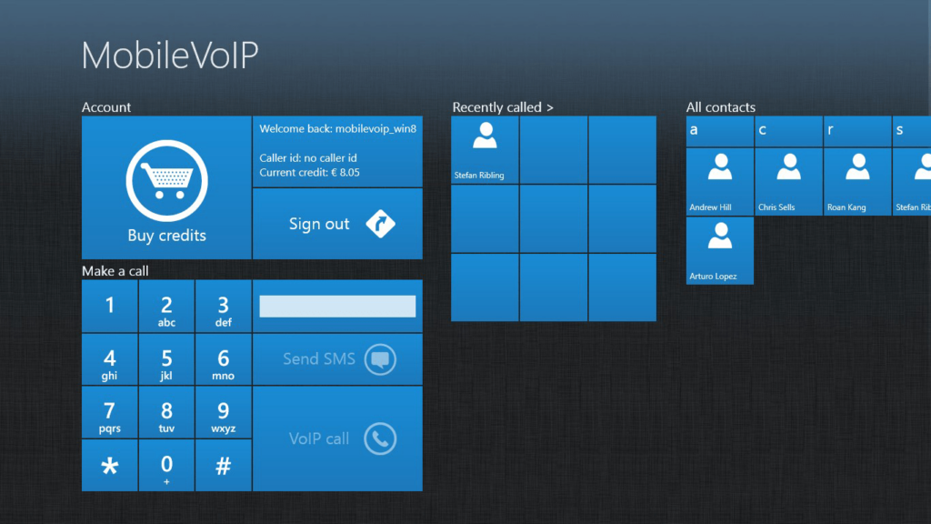 MobileVoIP Virtual dialpad