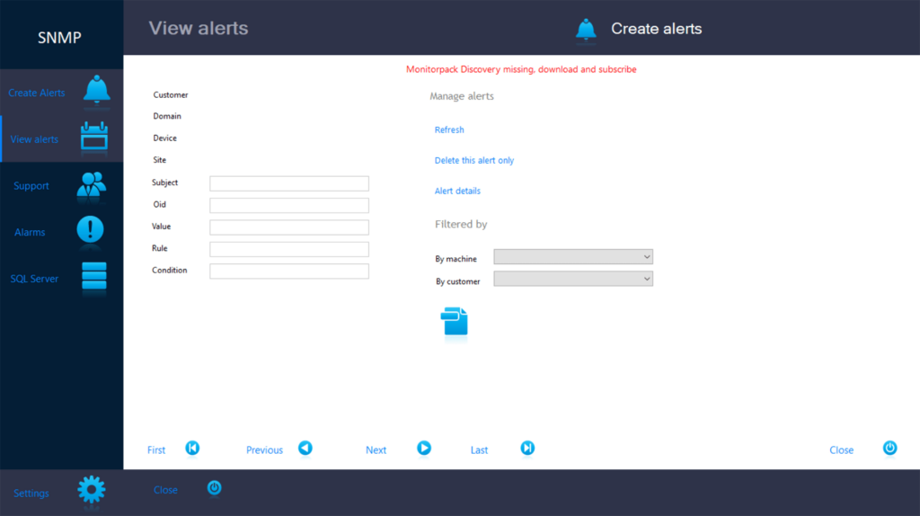 MonitorPack SNMP Custom notifications