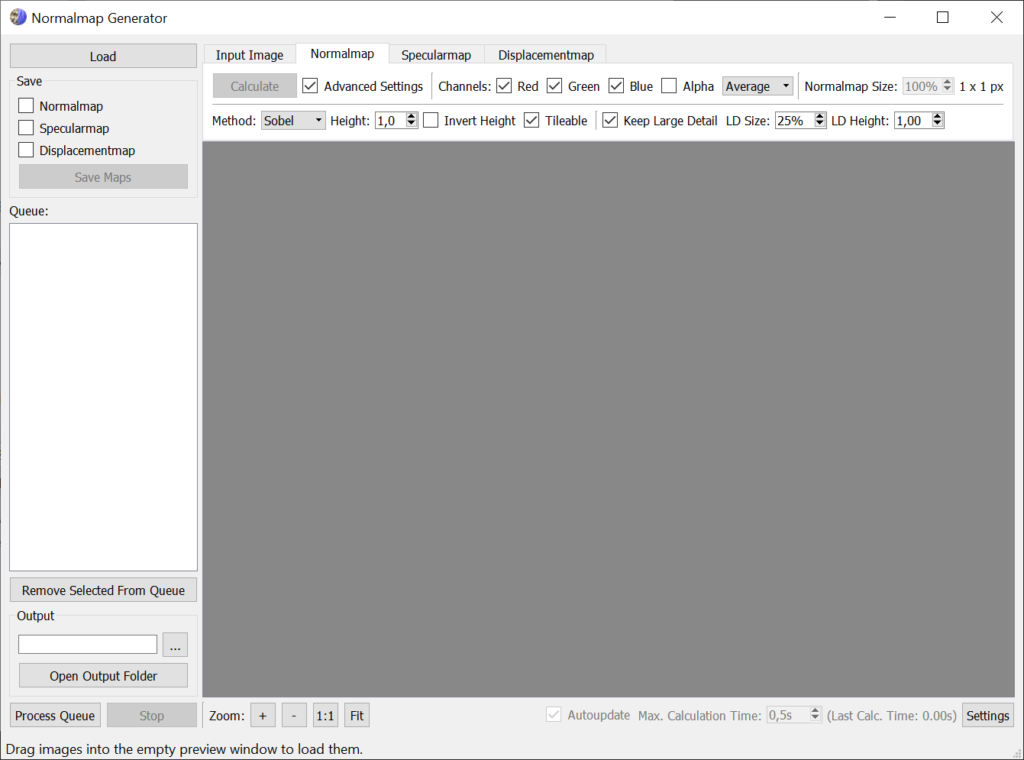 Normalmap Generator Processing parameters