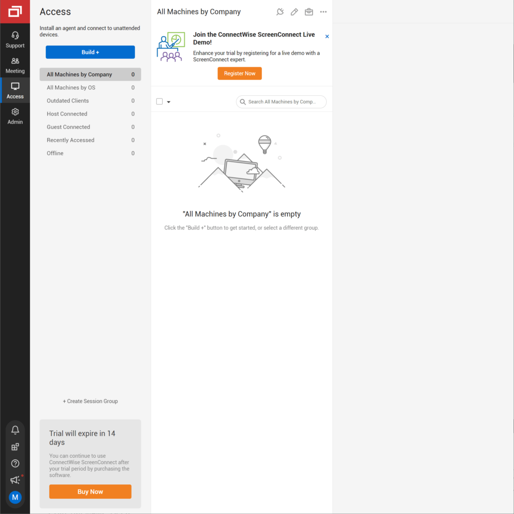 ScreenConnect Session management