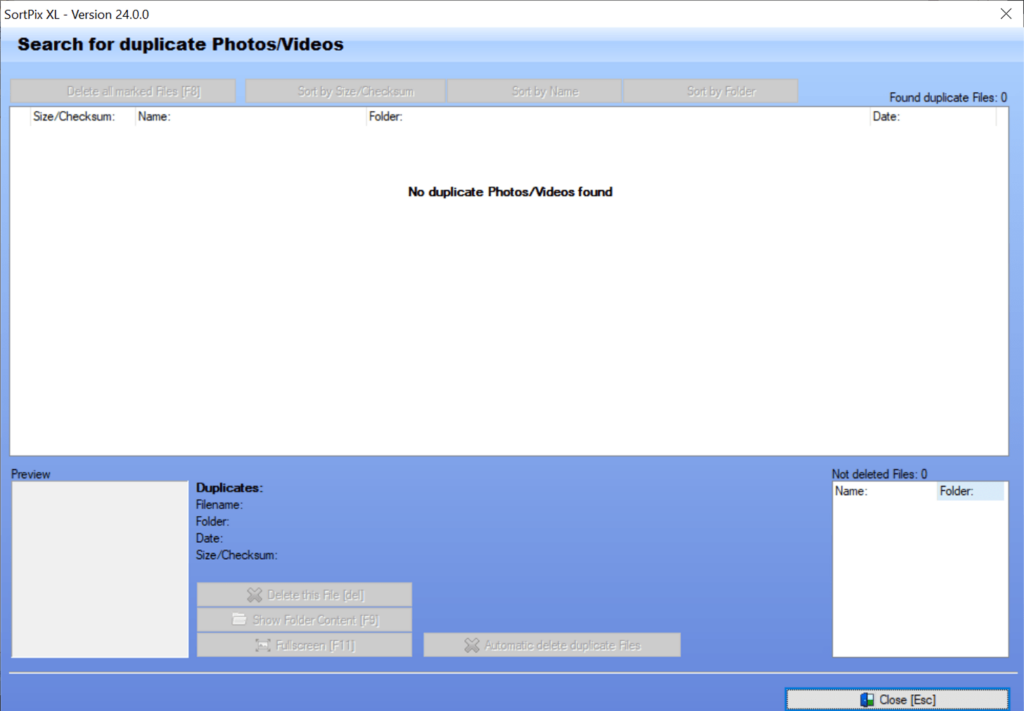 SortPix XL Duplicate finder