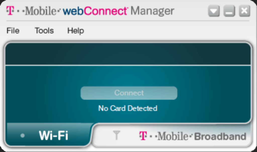 T-Mobile webConnect Manager Network selection