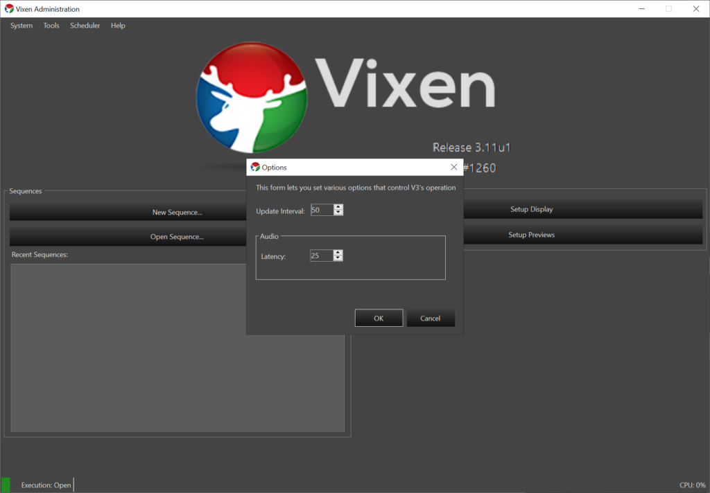 Vixen Latency settings