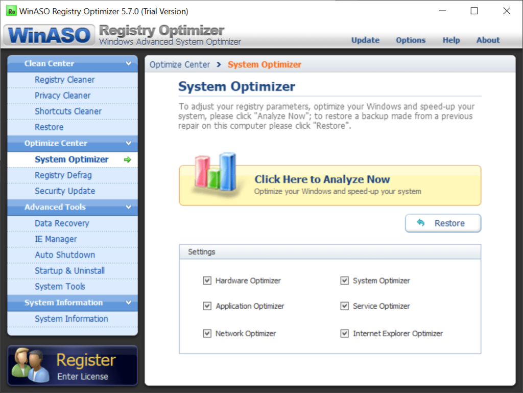 WinASO Registry Optimizer Performance improvements