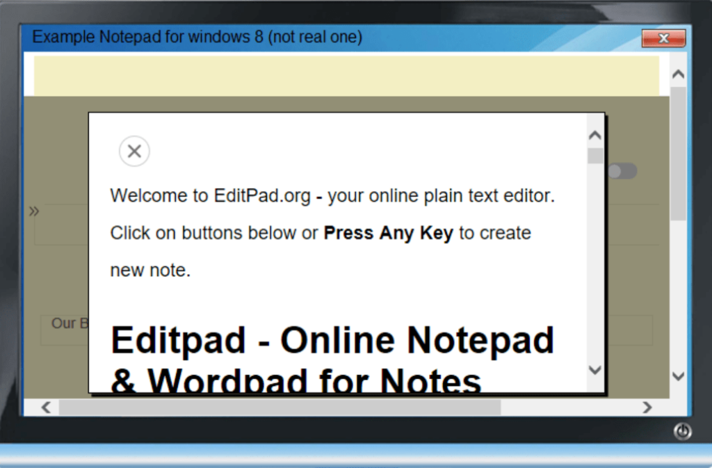 Windows 8 Beta Simulator Notepad