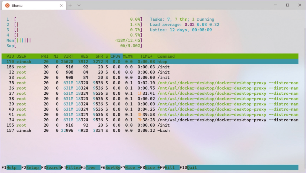 Windows Terminal Preview Remote system monitoring