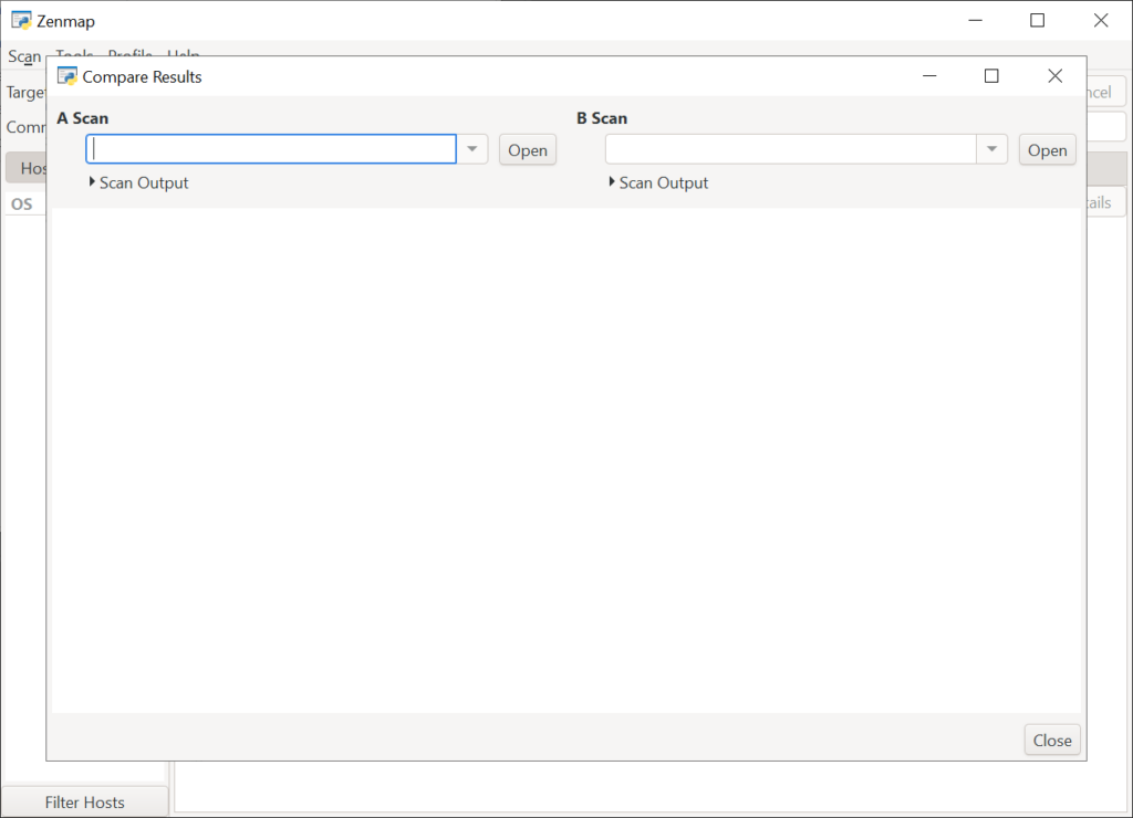 Zenmap Result comparison