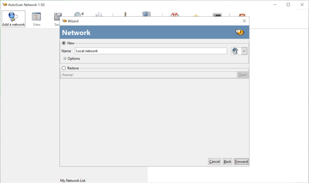 AutoScan Network Adding new environments