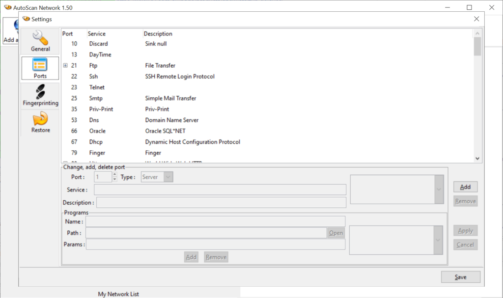 AutoScan Network Ports