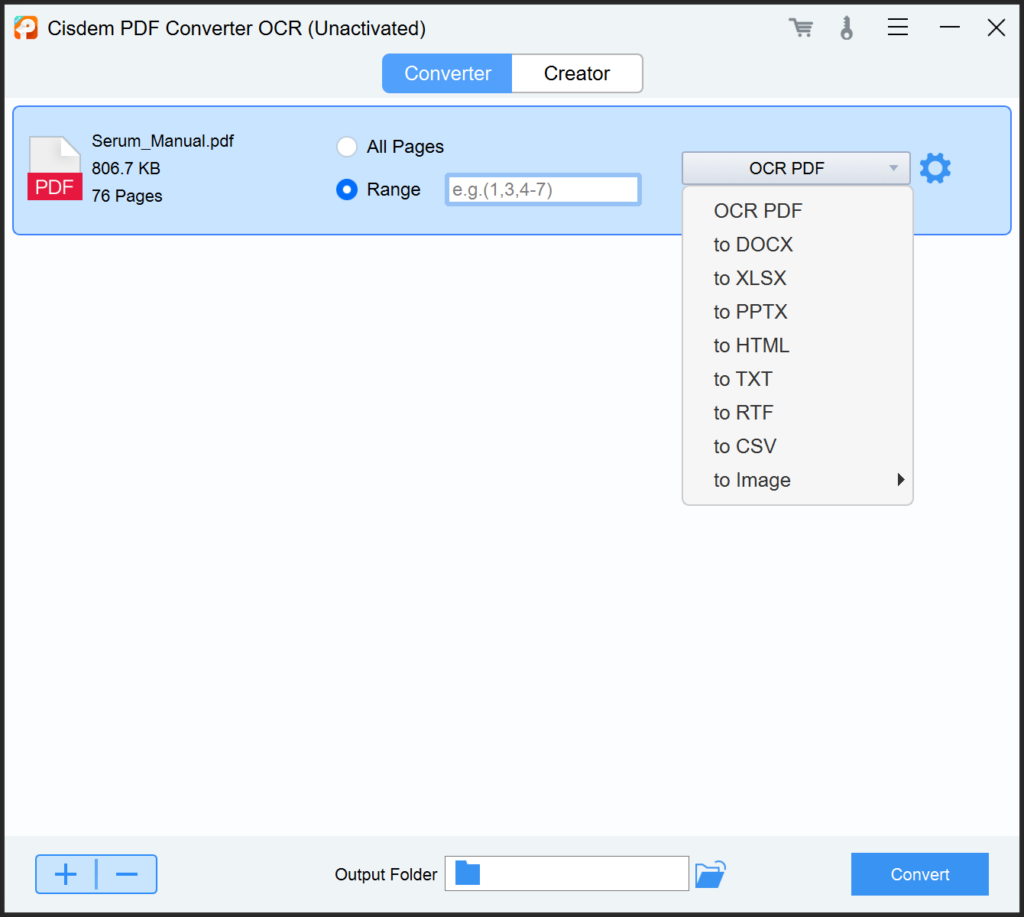 Cisdem PDF Converter OCR Supported export formats