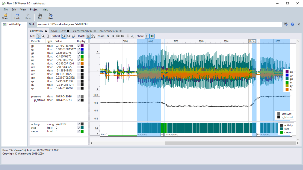 Flow CSV Viewer Advanced search