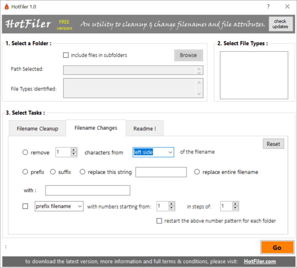 HotFiler Renaming parameters