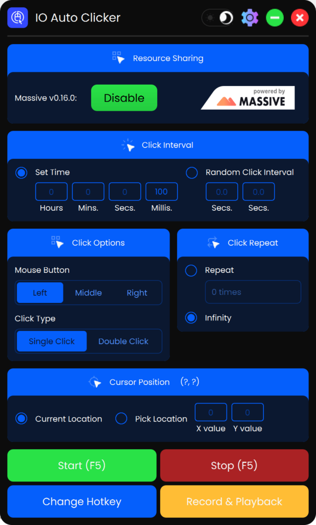 IO Auto Clicker Script properties