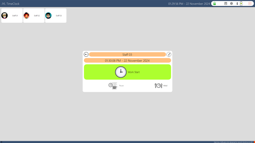 JYL TimeClock Shift details