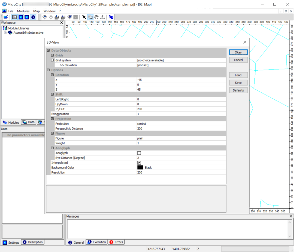 MicroCity 3D view settings