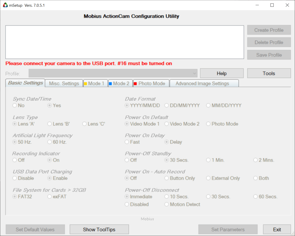 mSetup Display options