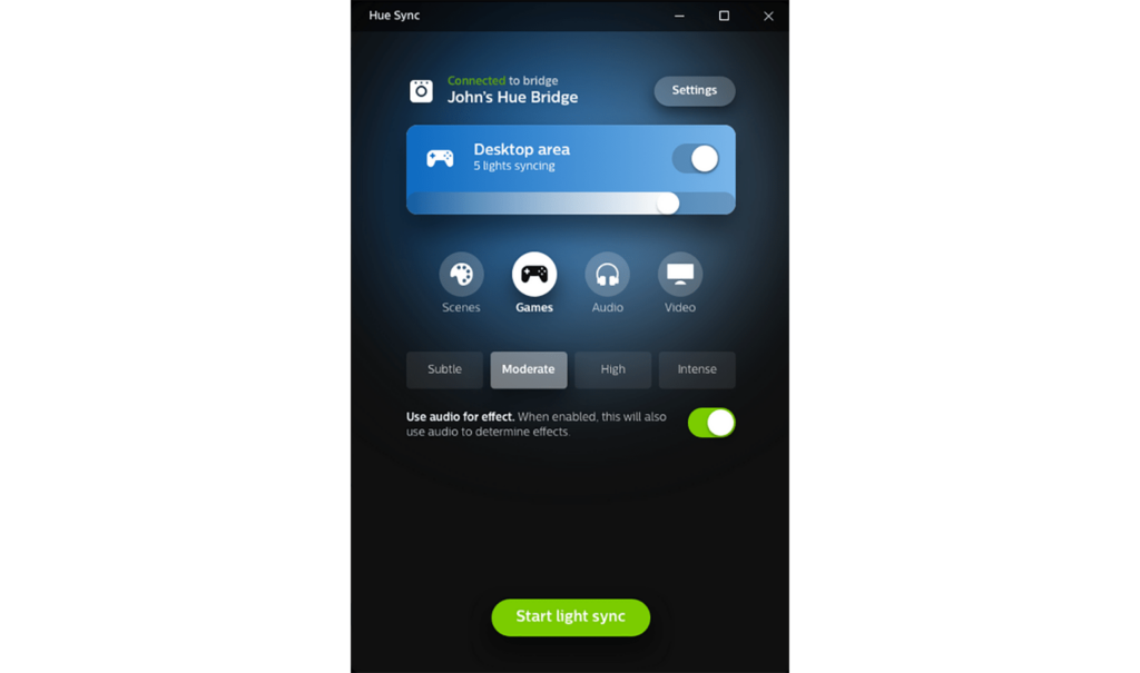 Philips Hue Sync Available modes