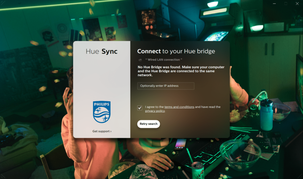 Philips Hue Sync Manual connection