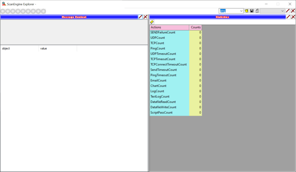 ScanEngine Explorer Connection statistics