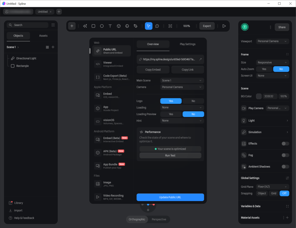 Spline Export options