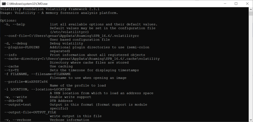 Volatility Usage instructions