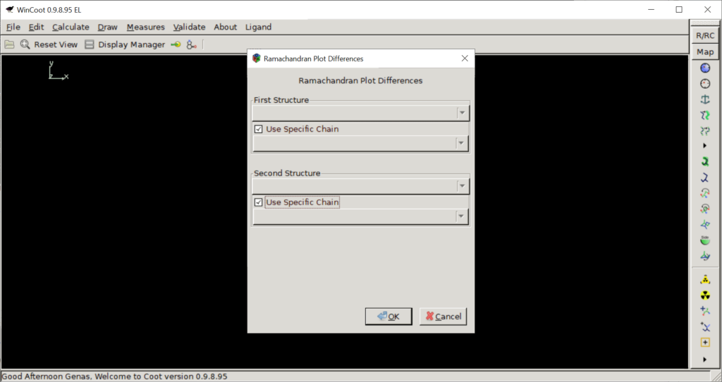 WinCoot Ramachandran plot differences