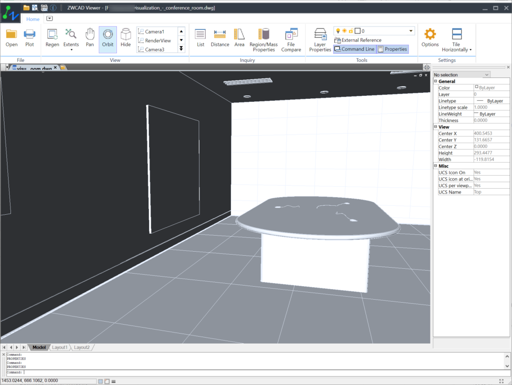 ZWCAD Viewer Imported drawing