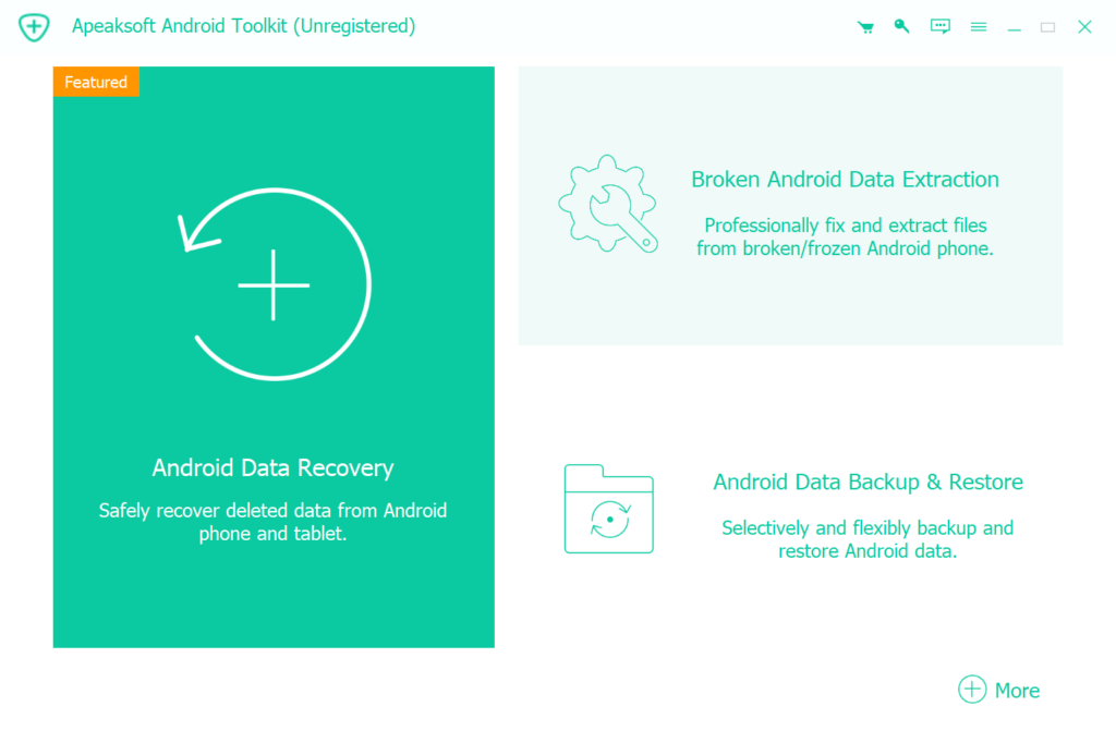 Apeaksoft Android Toolkit Available tasks