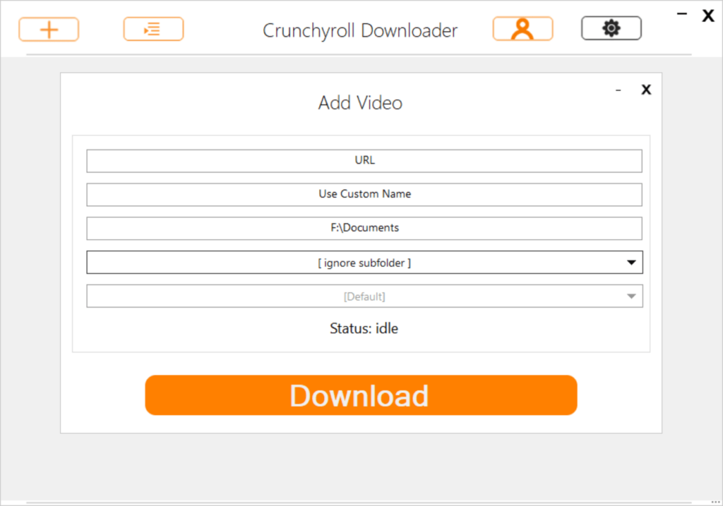 Crunchyroll Downloader Adding a new task