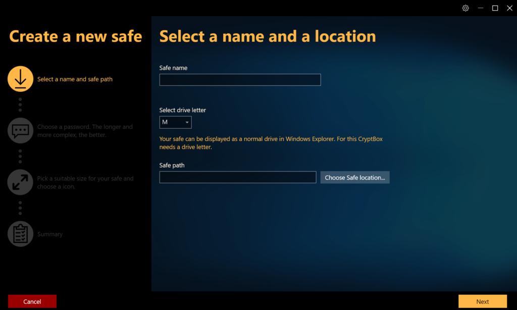 CryptBox Safe configuration