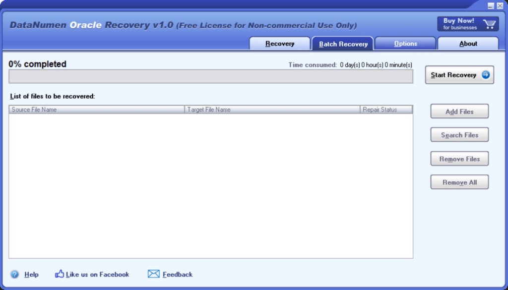 DataNumen Oracle Recovery Batch processing