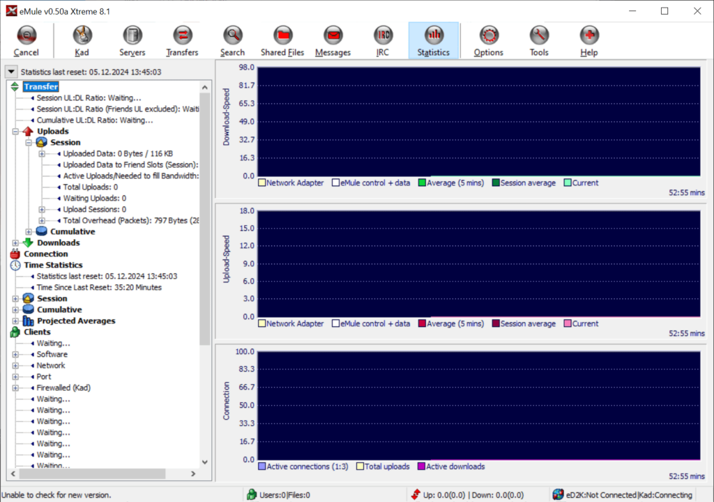 eMule Xtreme Connection statistics