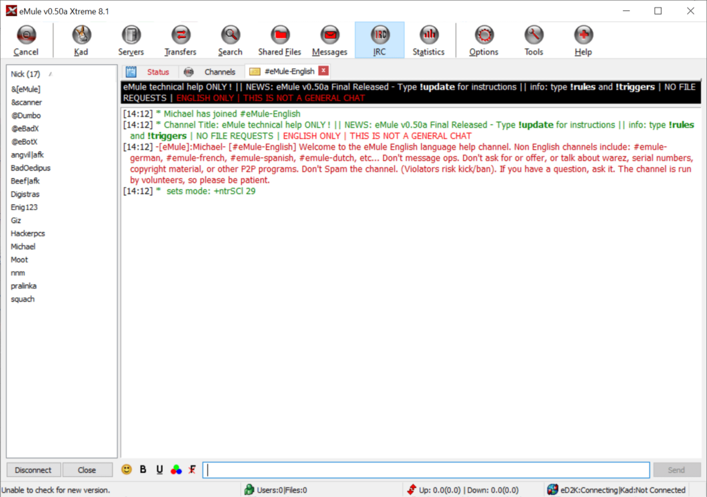 eMule Xtreme Integrated chat