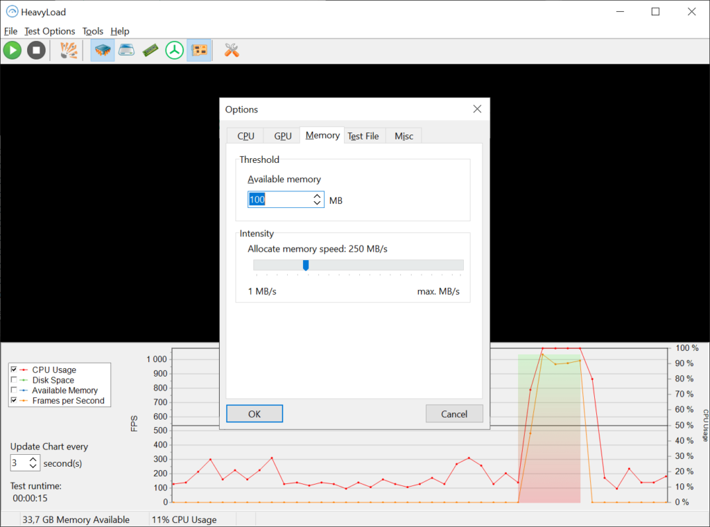 HeavyLoad Memory allocation