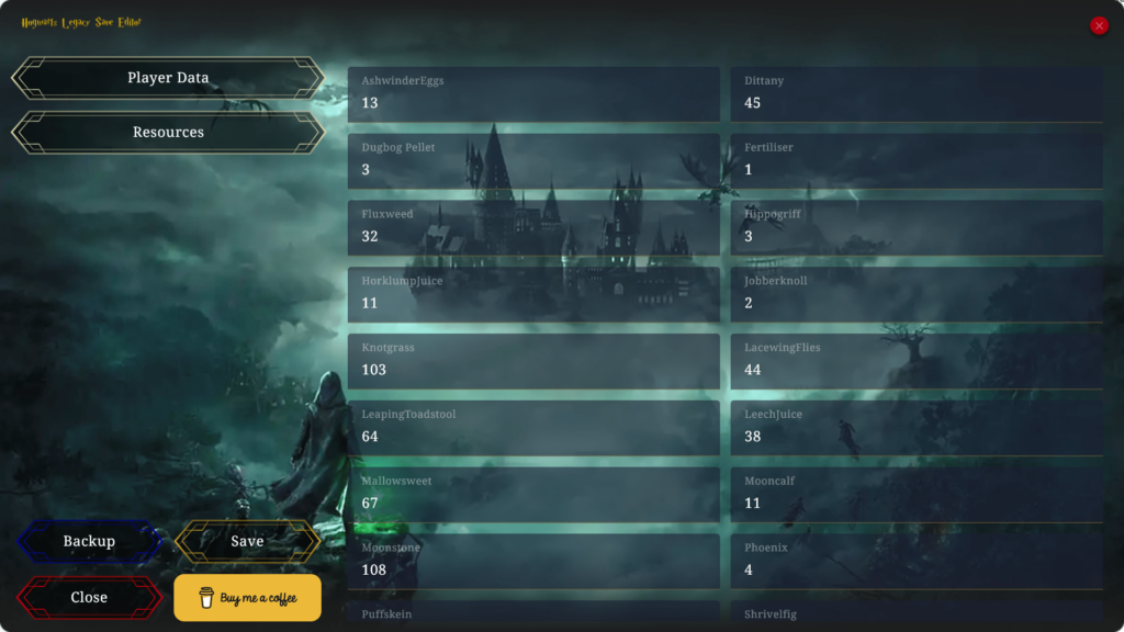 Hogwarts Legacy Save Editor Collected resources