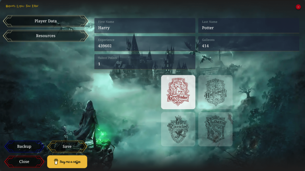 Hogwarts Legacy Save Editor Player properties