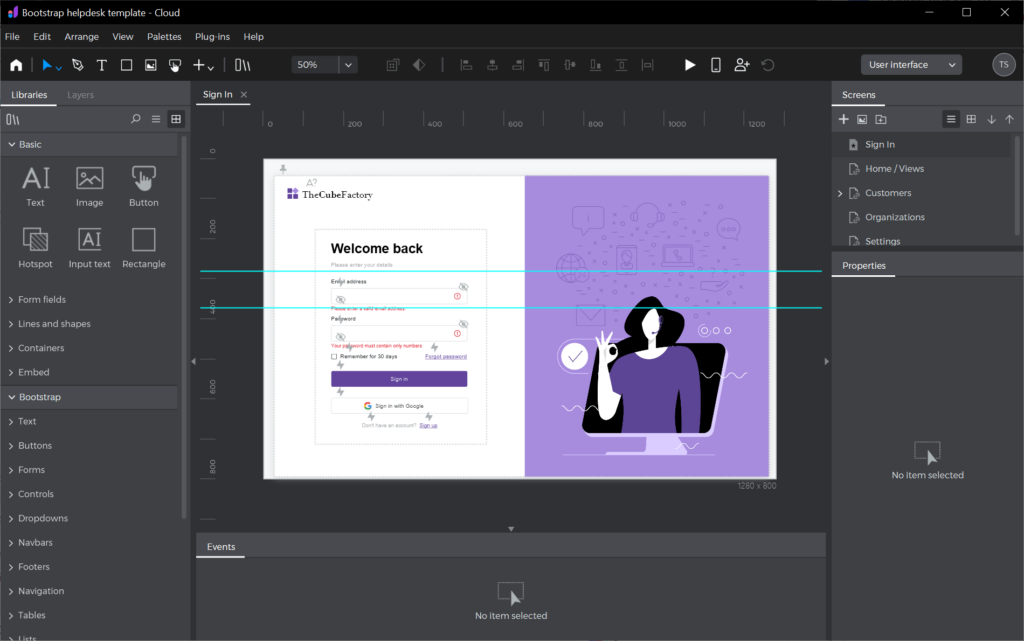 Justinmind Prototyper Pro Included UI components