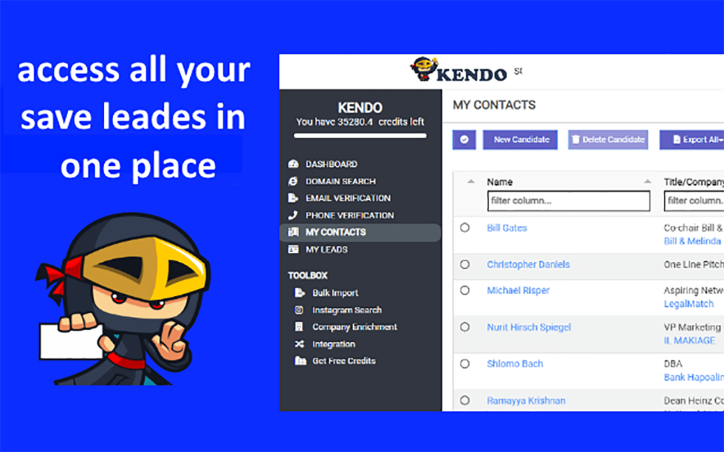 Kendo Linkedin Email Finder Contact database