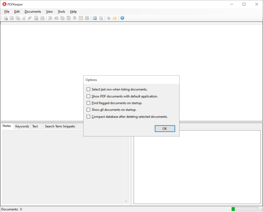 PDFKeeper Program options