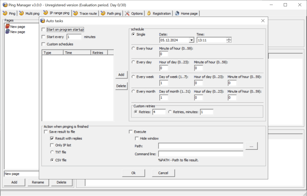 Ping Manager Automation tools