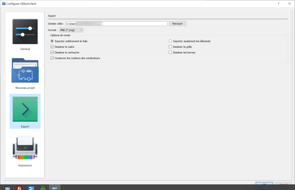 QElectroTech Export settings
