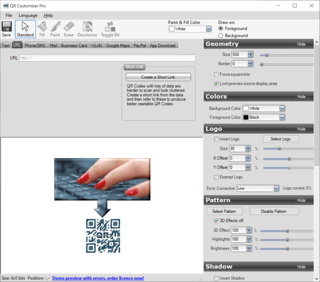 QR Customizer Pro URL encryption