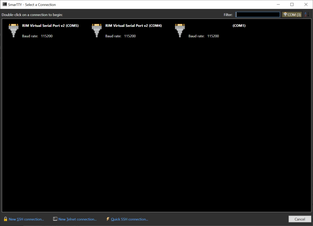 SmarTTY Detected ports