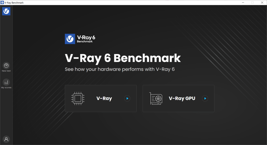 V-Ray Benchmark Main interface